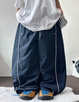 PIPING ナイロンバルーンワイドロングパンツ 🫐💙🖤🩶3COLOR