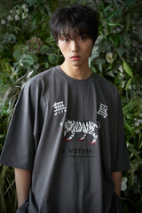 MU-WI PRT.ボックス 1/2 Tシャツ (Charcoal)