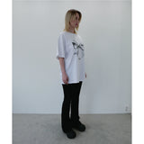 【数量限定】メタリックリボンTシャツ - WHITE