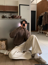 Yogis Wide-Fit Single-Tuck Corduroy Pants