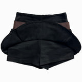  Bohemian 3-ply pleated cancan skirt pants & belt SET (2 colors)