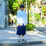 クロップドワイドレッグパンツ ブルー