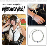 [Celeb pick] Gray gemstone Bracelet