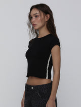 レースベビーTシャツ_Black