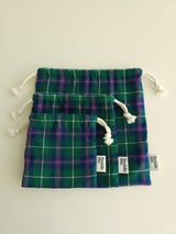 Check string pouch - navy L