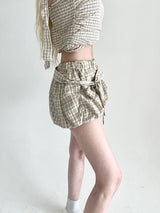 1486. ​​Jane Ribbon Balloon Check Mini Skirt