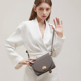 ISLE MINI shoulder leather bag / Mud Grey
