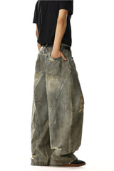 Vintage Washed Distressed Blade Jeans