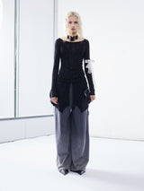 Emoha Angel Redemption 333 Asian Printed Tencel マイクロトランスパーレントロングスリーブTシャツ