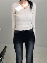 Basic V-neck knitwear (4 colors)