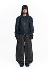 Curved Leopard Pants - Khaki