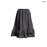 (2color) ラッフルダイヤモンドフリンジチェックスカート