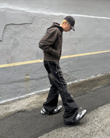 Even zipper flared denim