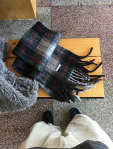 No.1547 wool check muffler (4color)