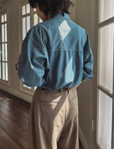 Leroy cutting denim shirt