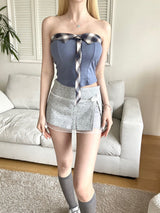 1457. Flap check tie top set (3color)