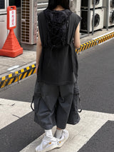 buckle flap cargo bermuda pants