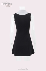 Seri collar sleeveless flare dress