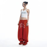 Lettering Balloon Sweatpants - RED