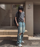 リクルースファンキーダメージバルーンデニムパンツ