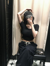 [MADE] Gram, U-neck rib short-sleeved T-shirt