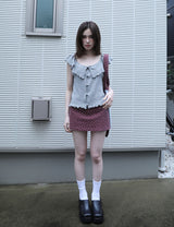 ピグメント スター ミニスカート(BURGUNDY)