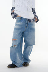 Flock dis curved denim pants