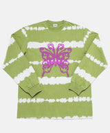 Butterfly Stripe Long Sleeve Tee - Green/White