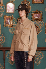 POCKET ARGYLE SHORT JACKET / BEIGE
