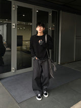 ルイナーレザーポケットローデニムパンツ