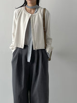 Tweed Zip-Up Blouson Jacket