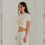 シアークロップニットトップ (IVORY)