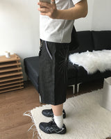 プリットクロッププリント半袖Tシャツ 3C