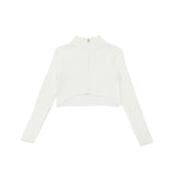zip cropped knit