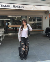 OOTJ デニムワイドダメージパンツ