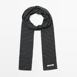 Mini Stripe Black Scarf