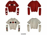 Shine Argyle Handwarmer Knit