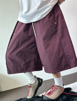 ハイクオリティ💜スナップナイロンバミューダパンツ 💚🤍🤎🖤6カラー