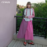 Riverstone Plus Women's Bloom Elastic Waist Loose Casual Culottes, Sweet Designed Puffy Skirt Pants for Autumn