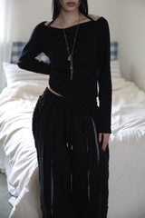Bella brushed shirring knit