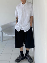 ツータックワイドバンディングハーフパンツ　2色