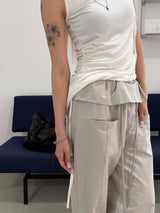 Frill waist wide pants(2color)