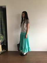 Liang button frill long skirt (4color)