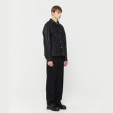 Oversized Coated Denim Jacket Black
