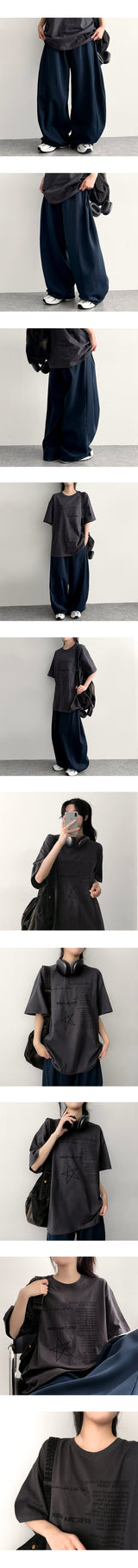Rita banding side pintuck wide pants