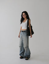 Insider pintuck wide jeans