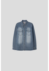 LMN Sydney Western Brush Oversized Fit Denim Shirt (4 colors)