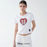 101 DALMATIANS LACE HEART CROP TOP_WHITE