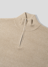 All Day High Neck Modal Semi-Zip-Up Knit