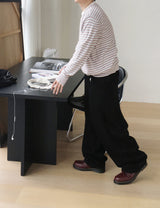 No.1698 stripe side button KNIT (3color)